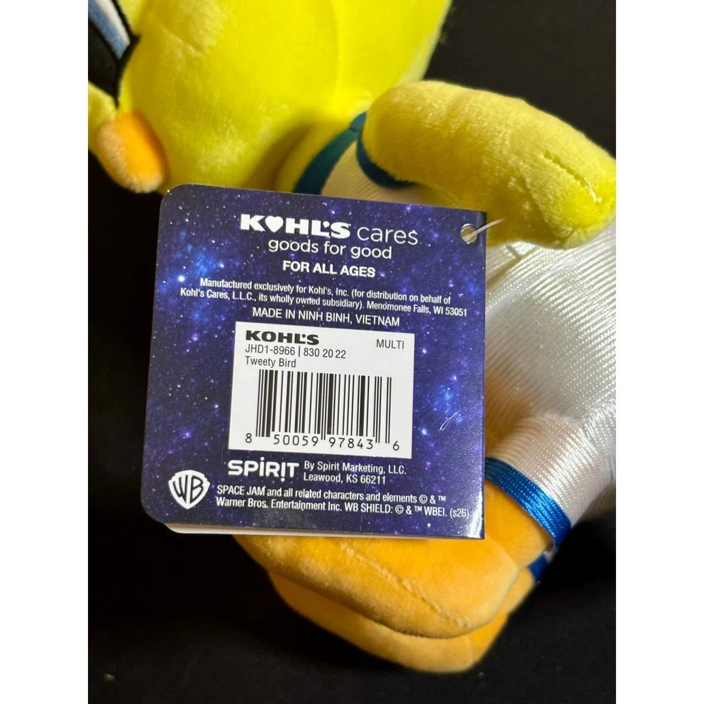 Kohls Cares Space Jam 30th Anniversary Tweety Bird Plush Tune Squad Jersey 11in